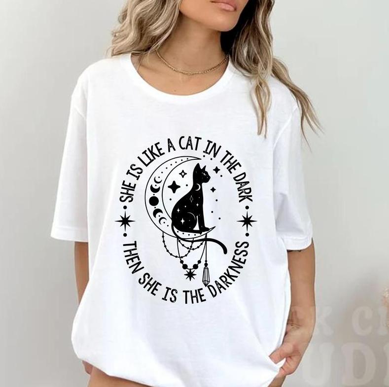 Retro Stevie Music Sweatshirt, Nicks Fans Tee Shirt, She Is Like A Cat In The Dark Shirt, Stevie Lovers Shirt, Cat Lover Shirt, Music Fans Shirt