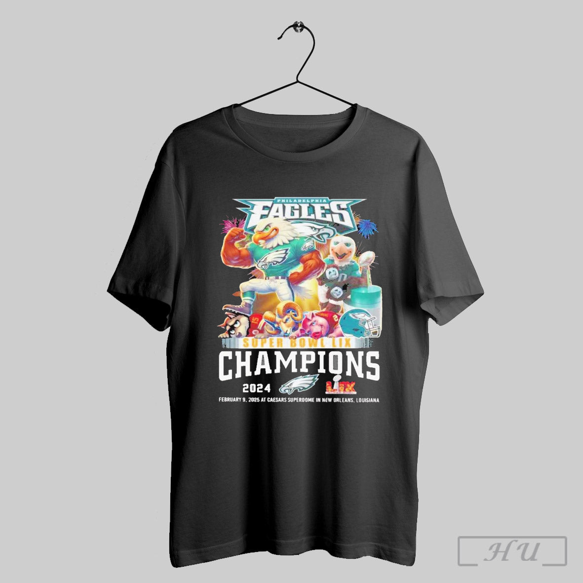 Trendy Philadelphia Eagles Super Bowl Lix Champions February 9 2025 At Caesars Superdome In New Orleans Louisiana T Shirt