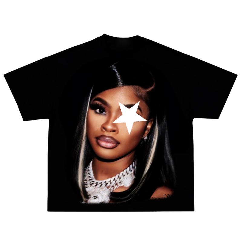 JT Star Big Face Graphic Rap Music Tee