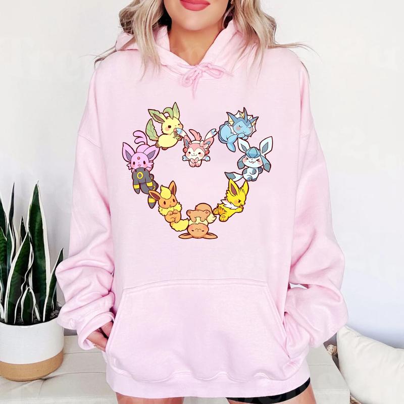 Eevee Evolution Sweatshirt, Slyveon, umbreon, Espeon, Flareon Anime, Vintage Anime Sweater, Anime lover gift, Anime merch, Anime Lover Sweatshirt, Hoo