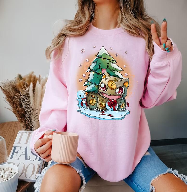 Bulbasaur Christmas Tree Sweatshirt, Bulbasaur Christmas Sweater, Anime Christmas Tree Shirt , Vintage Bulbasaur Christmas Pine Tree, Christmas Pokemo