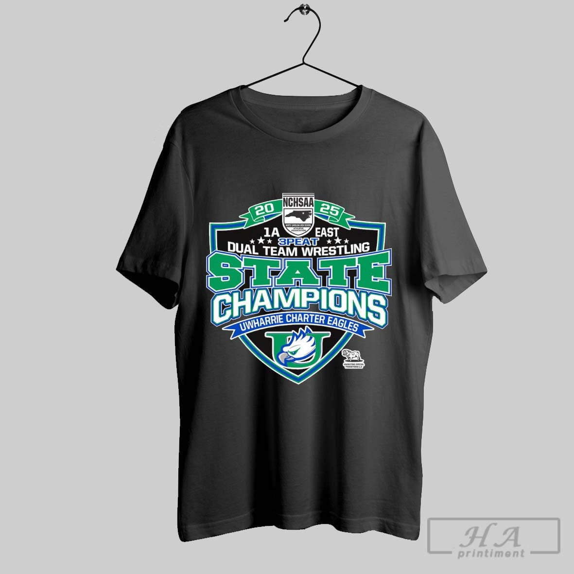 Uwharrie Charter Eagles 2025 1a East Dual Team State Wrestling Champions T Shirt