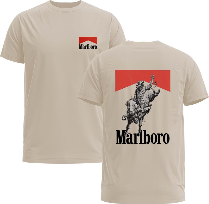 Vintage 80s Marlboro Skeleton Cowboy Tee - Ideal TShirt For Marlboro Fans - Gildan 5000 Graphic T-Shirt for Men & Women