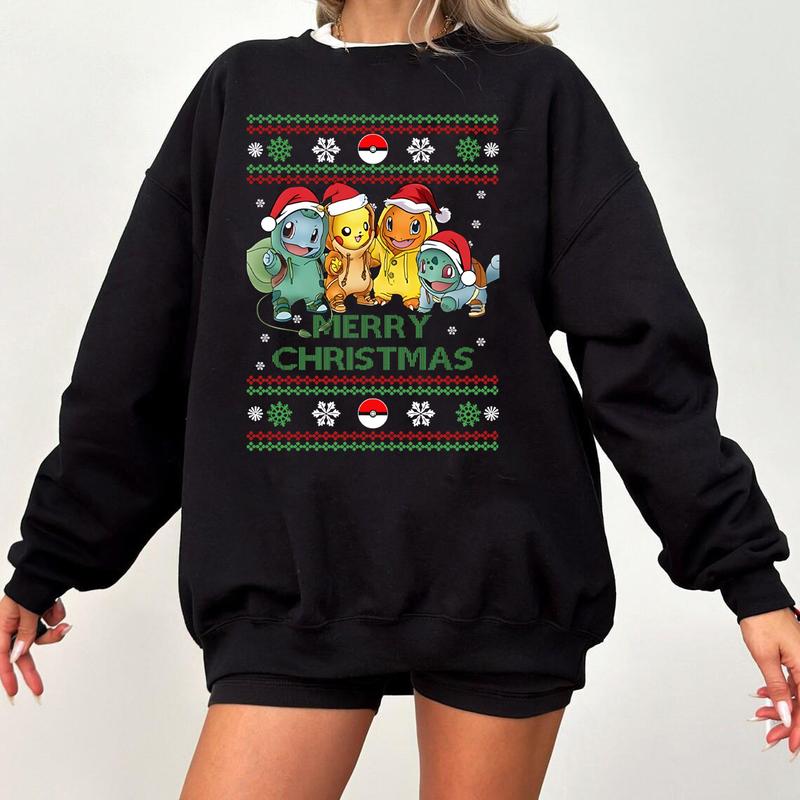 Ugly Christmas Pokemon Sweatshirt, Christmas Shirts for Anime Lovers, 90's Pokemon Lovers Christmas SweatShirt, Christmas Gifts For Pokemon Lovers, Po