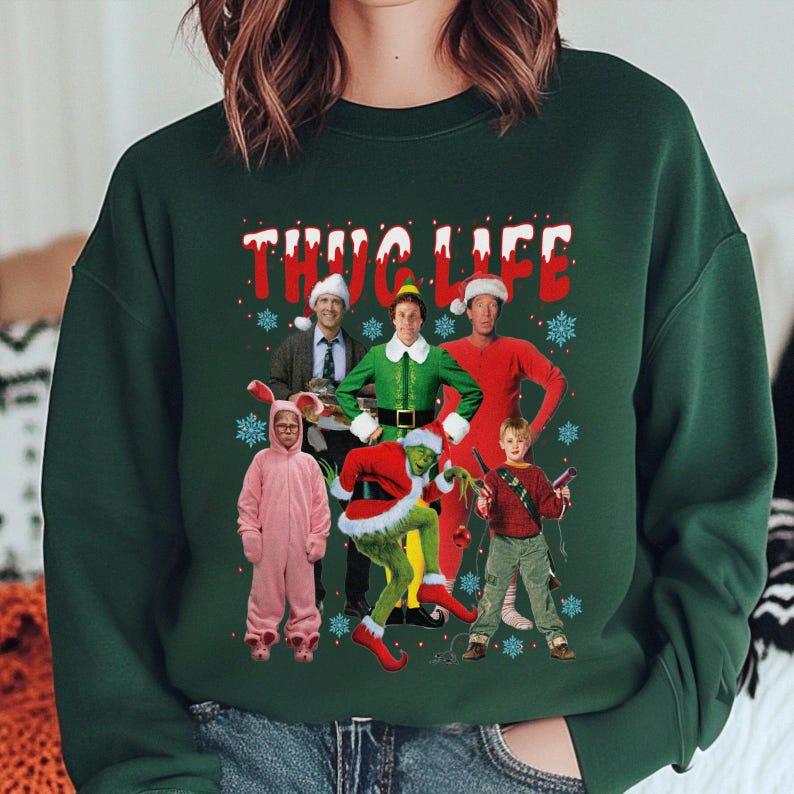 TC05 Thug Life Christmas Shirt, Christmas Movie Sweatshirt, Christmas Friends T-Shirt