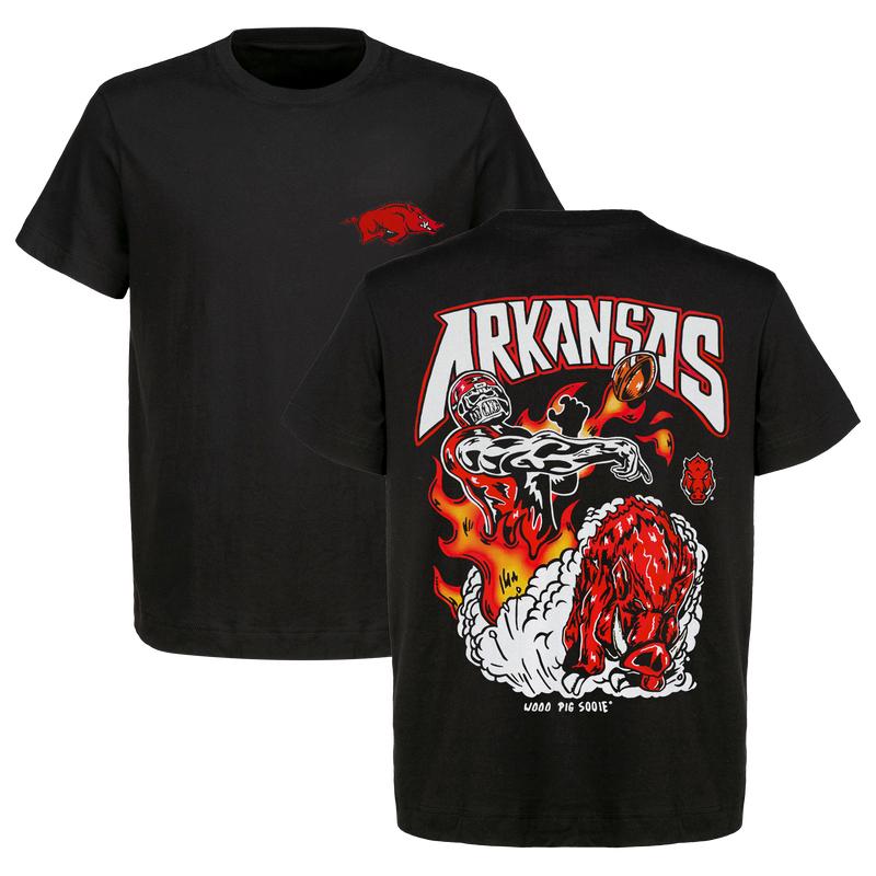 Warren Lotas - Arkansas Razorbacks Football - Dead Man's Football Graphic T-Shirt for Men and Women - Ideal for Game Days, Stylish Team Apparel