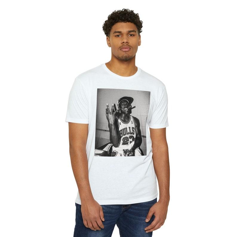 4-Time Champ Michael Jordan T-Shirt, Legendary NBA Cigar Celebration Graphic, Unisex Sports Enthusiast Collectible Gift, Unique Apparel