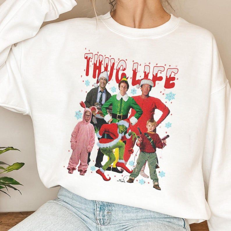 TC05 Thug Life Christmas Shirt, Christmas Movie Sweatshirt, Christmas Friends T-Shirt