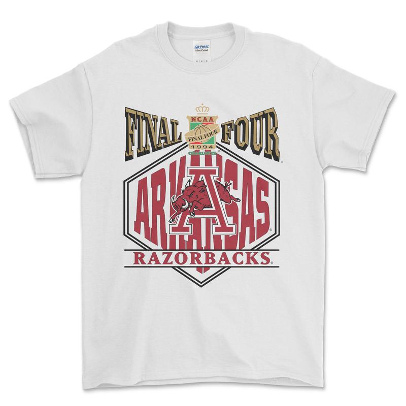 1994 NCAA Final Four Arkansas Championship T-Shirt, graphic vintage sports tees for men