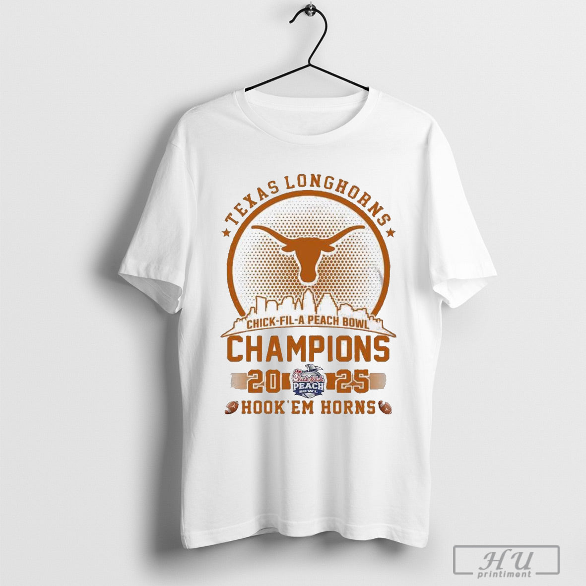 Texas Longhorns Chick Fil A Peach Bowl Champions 2025 Hook Em Horns T Shirt