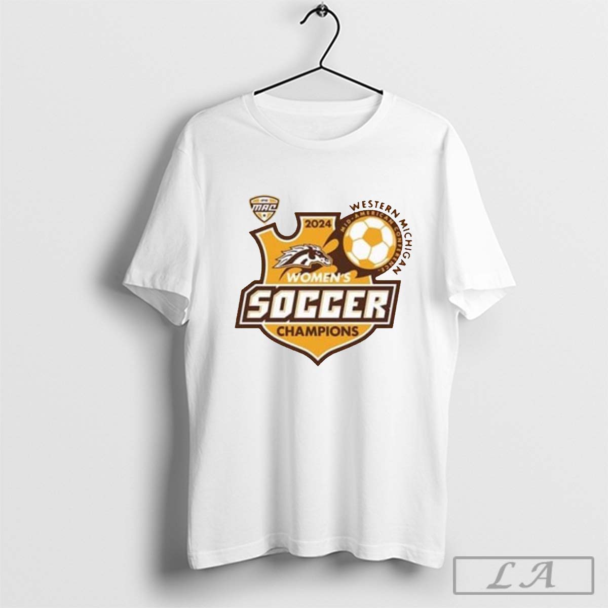 Western Michigan Broncos Gold 2024 MAC Women’s Soccer Champions Shirt