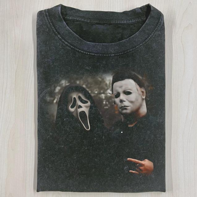 VINTAGE HALLOWEEN GRAPHIC T-SHIRT, Ghost Face, Michael Myers, Horror Movie Shirt, Horror Character, Funny Halloween Shirt, Unisex T-Shirt, Gift For Me