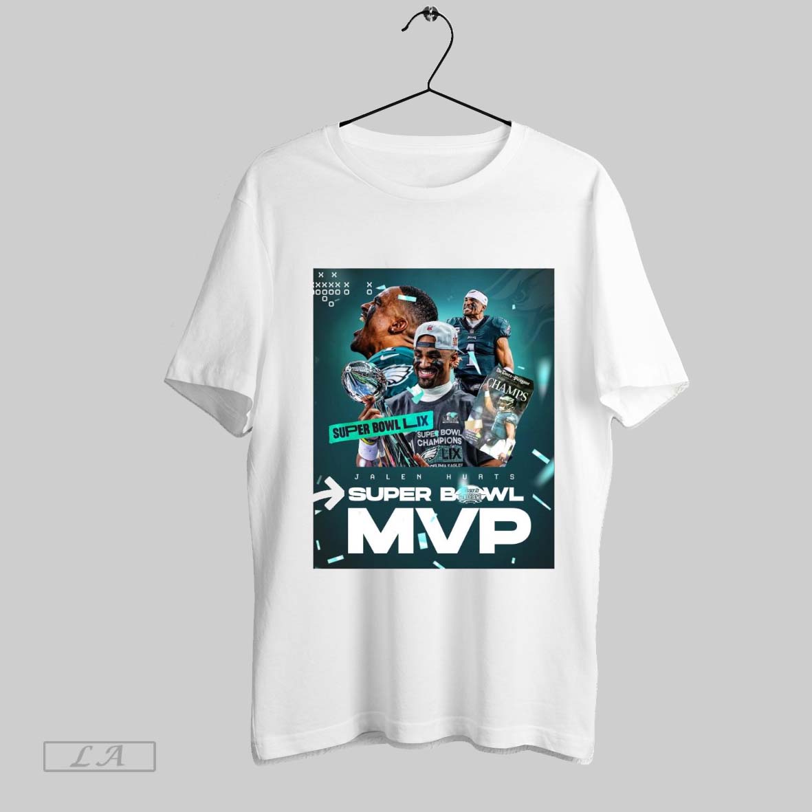 Top Philadelphia Eagles Jalen Hurts Checklist Super Bowl Lix Mvp Super Bowl Lix Champion Poster Sweatshirt T Shirt