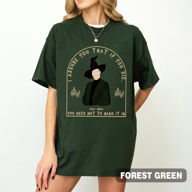 Hogwarts Professor McGonagall Memorial Shirt, Maggie Smith, Magic Movie, Halloween Shirt, Spooky Season, Full Sizes Full Colors, Casual Womenswear