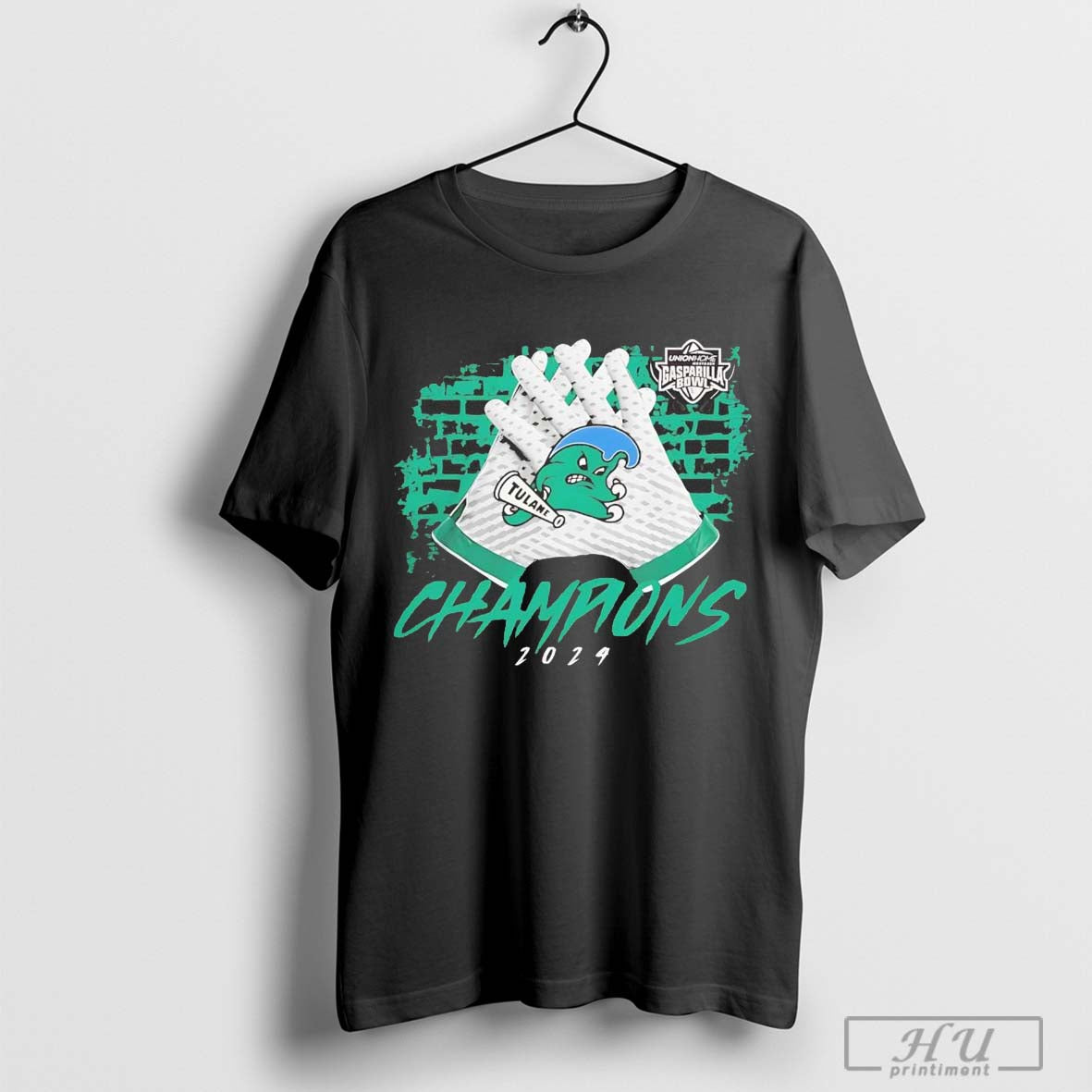 Tulane Green Wave 2024 Mortgage Gasparilla Bowl Champions Gloves  Shirt