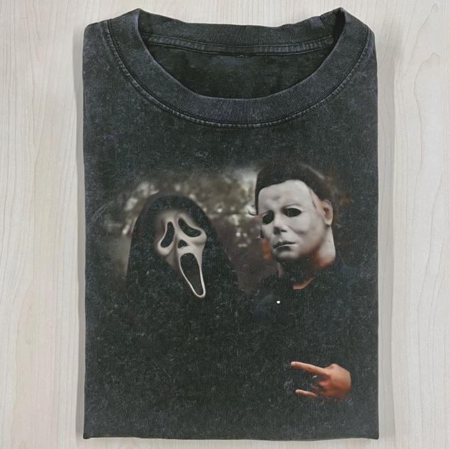 VINTAGE HALLOWEEN GRAPHIC T-SHIRT, Ghost Face, Michael Myers, Horror Movie Shirt, Horror Character, Funny Halloween Shirt, Unisex T-Shirt, Gift For Me