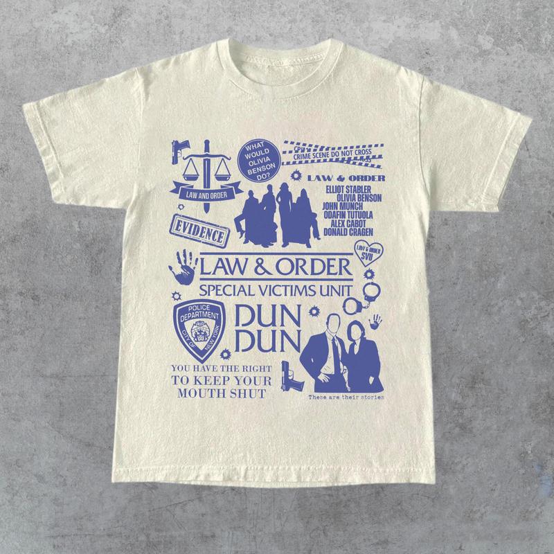 Law & Order Special Doodle Art Shirt, Vintage Olivia Benson And Elliot Stabler Shirt, Law And Order Movie Shirt, Law And Order Svu Shirt, Gift for Her