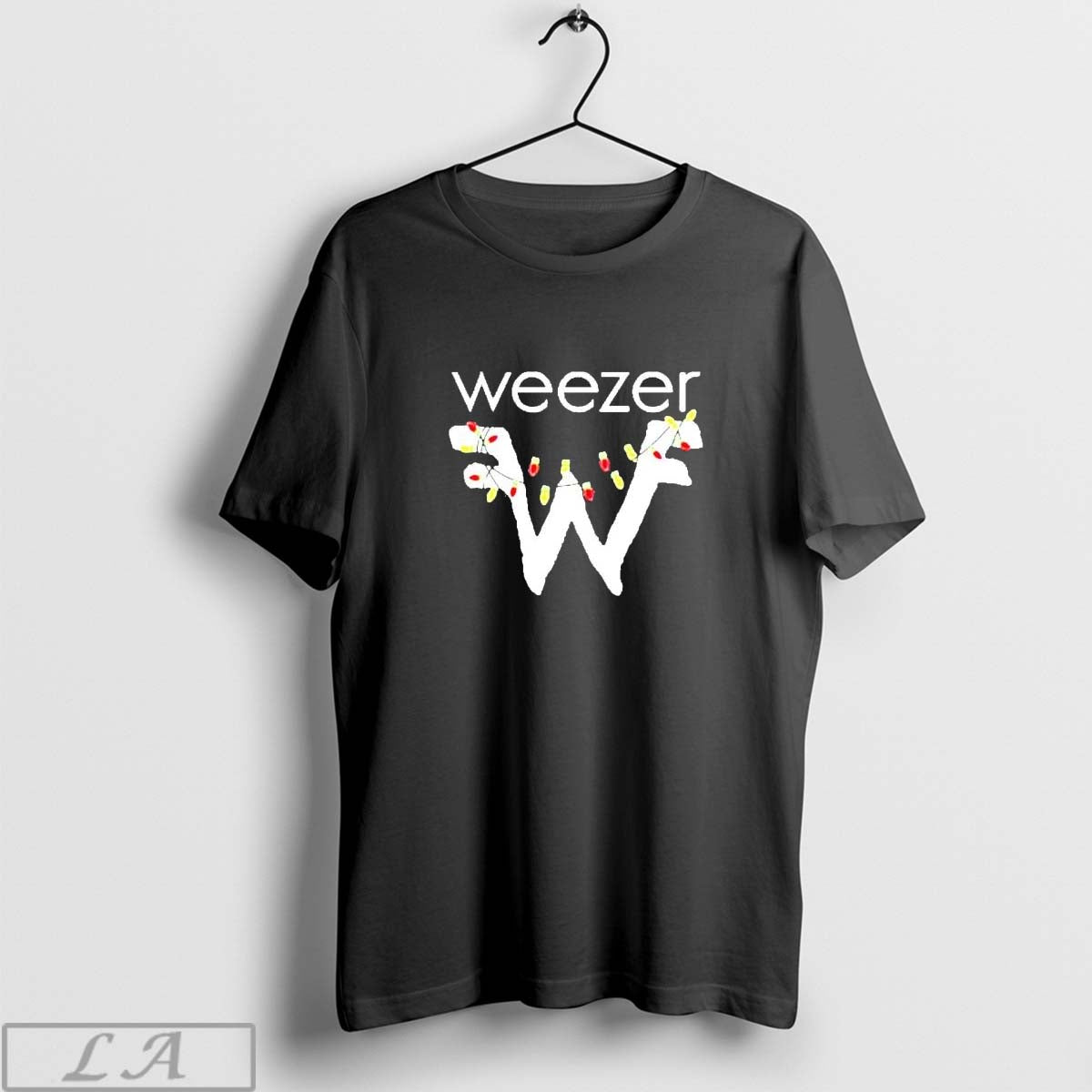 Official Weezer Blue Holiday Lights Two Sides T shirt
