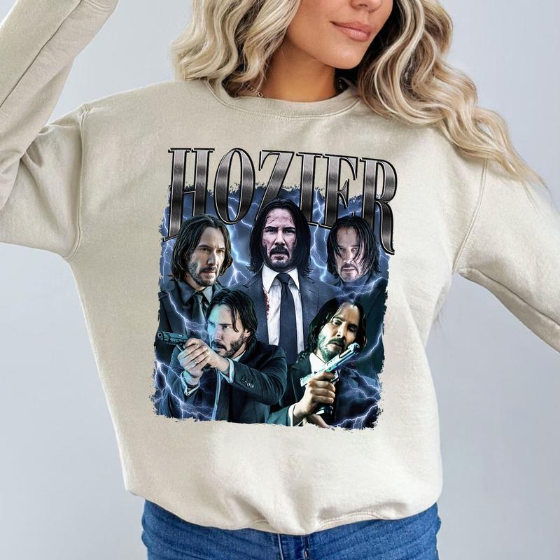Hozier As Keanu Reeves Vintage 90s T-Shirt, Hozier Shirt, Keanu Reeves Shirt,Gift For Movies Lovers Casual Clothing Fabric Menswear Top  Sweatshirts