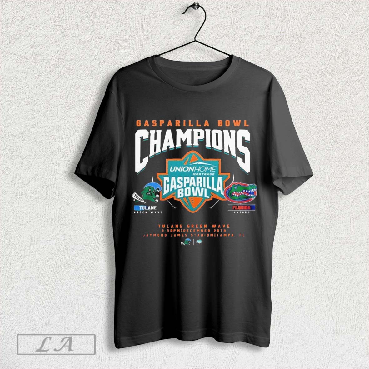 Tulane Green Wave Gasparilla Bowl Champion 2024 Black Ver Shirt