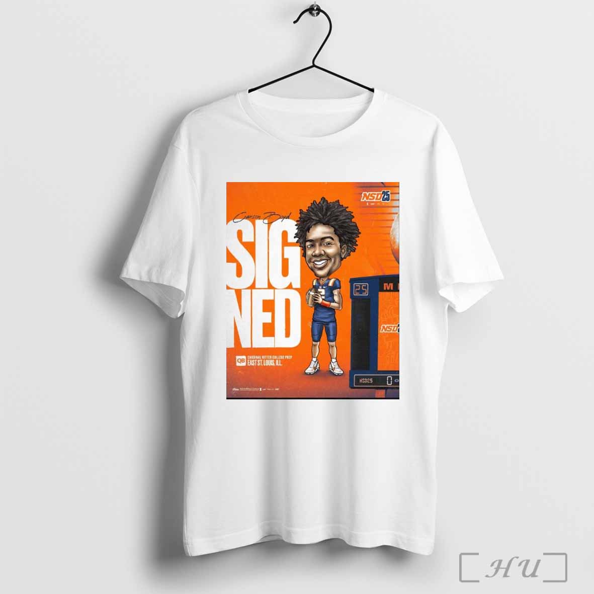 Two-time state champion QB Illinois Fighting Illini Signed Carson Boyd Signature Poster t-shirt