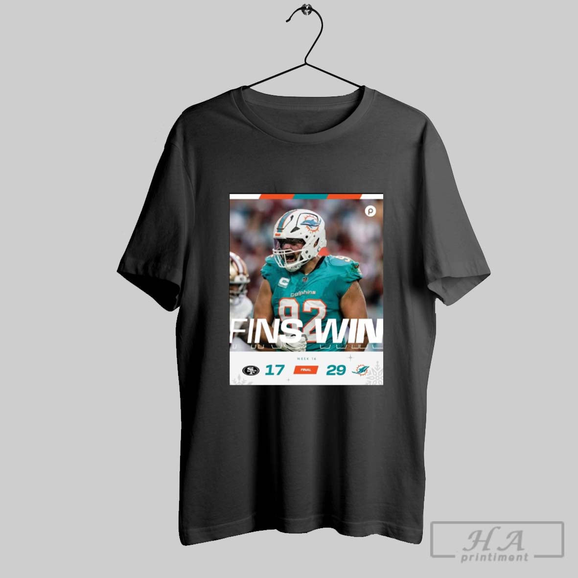 Week 16 Miami Dolphins Win 29 17 San Francisco 49ers Final Score Home Holiday Dub Poster T Shirt