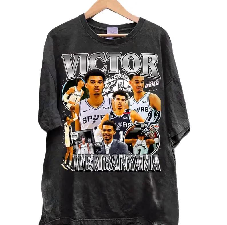 Vintage 90s Graphic Style Victor Wembanyama T-Shirt - Victor Wembanyama Sweatshirt - American Basketball Tee For Man and Woman Unisex TShirt