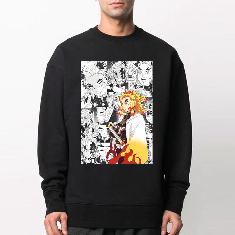 Rengoku Anime on Manga scene Shirt, Kyojuro Rengoku Flame Hashira Sweatshirt Hoodie, Demon Slayer t-shirt, Kimetsu no Yaiba Shirt, Anime sweatshirt ho