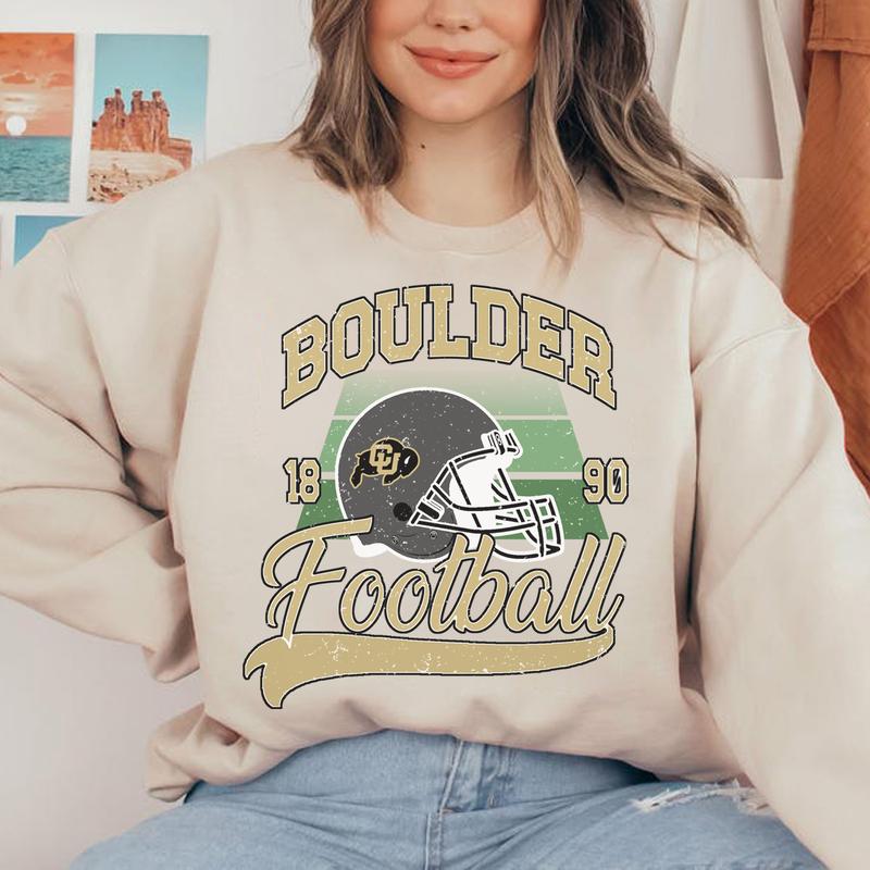 7. Vintage University of Colorado Boulder Sweatshirt, T-shirt, Pullover, Classic Unisex NCAA Fan Gear Gift Collection