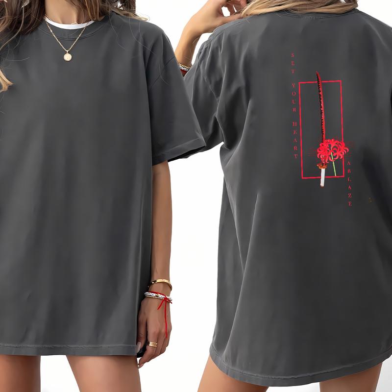 Set Your Heart Ablaze Shirt, Rengoku Flame Breathing t-shirt, Demon Slayer main characters shirt, Kimetsu No Yaiba t-shirt, anime sweatshirt hoodie, T