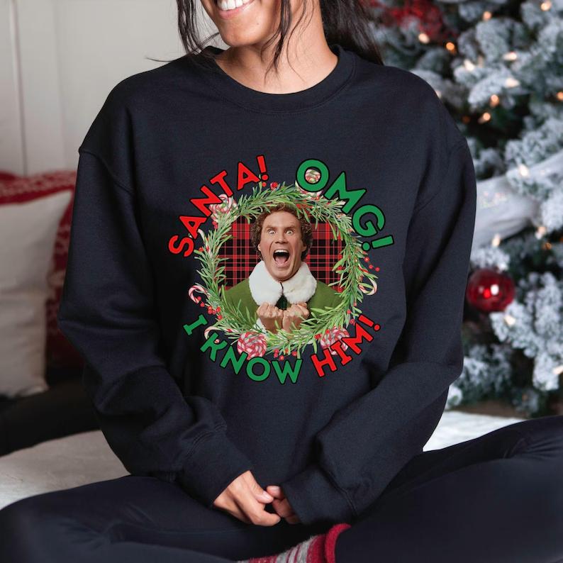 Funny Elf Quote Ugly Christmas Sweater, Buddy Christmas Sweatshirt, Elf Quote Ugly Sweater, Christmas Movie Sweaters Classic Fabric