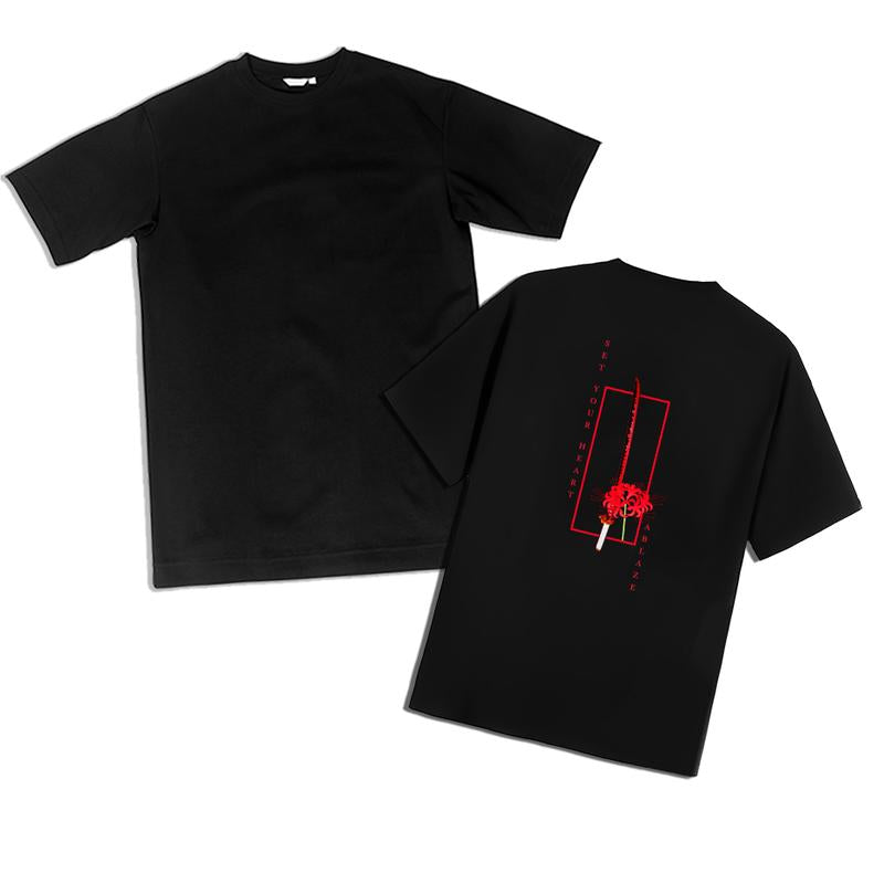 Set Your Heart Ablaze Shirt, Rengoku Flame Breathing t-shirt, Demon Slayer main characters shirt, Kimetsu No Yaiba t-shirt, anime sweatshirt hoodie, T