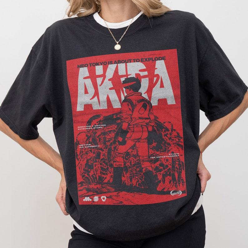 Akira T-Shirt, Anime Movie Gift Shirt, Vintage Retro 80s Manga Japanese Neo Tokyo Red Graphic Tshirt Cotton Top