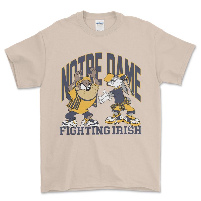 University Of Notre Dame Fighting Irish Looney Tunes T-Shirt, graphic vintage sports tees for men