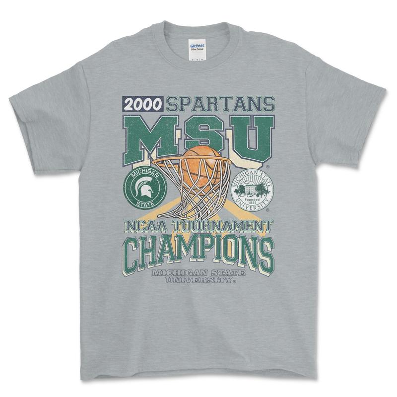 2000 Michigan State Spartans T-Shirt, graphic vintage sports tees for men