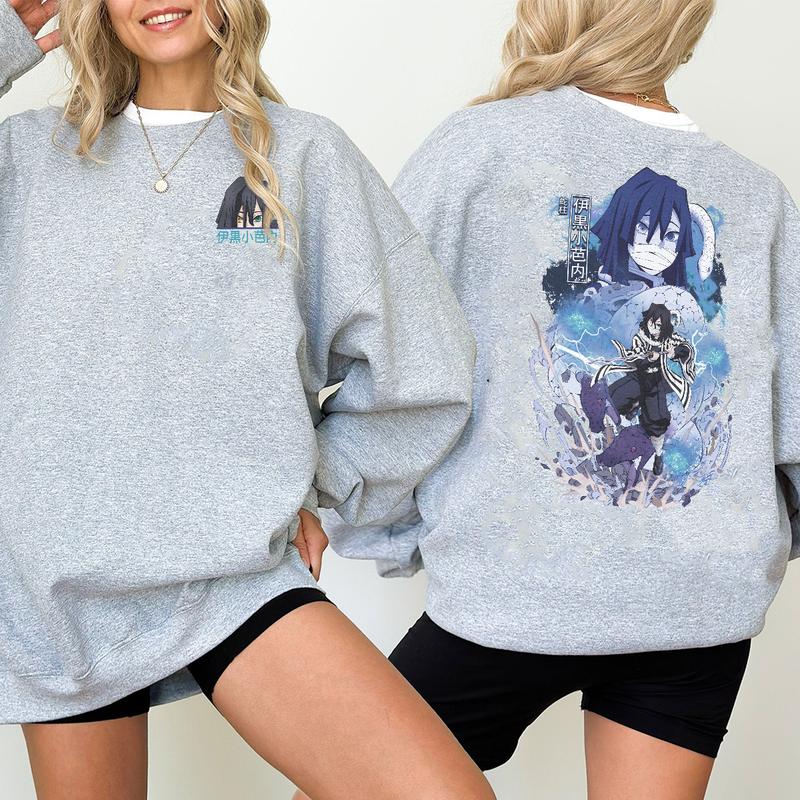 Obanai Iguro Snake Hashira 2 sides shirt, Demon Slayer t-shirt, Anime sweatshirt hoodie, Anime lover t-shirt Menswear