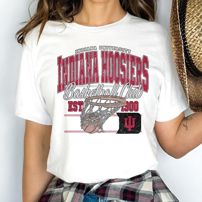 50. Indiana Hoosiers Vintage NCAA Basketball Shirt, University Team Apparel, Classic College Sports Gear for Fans