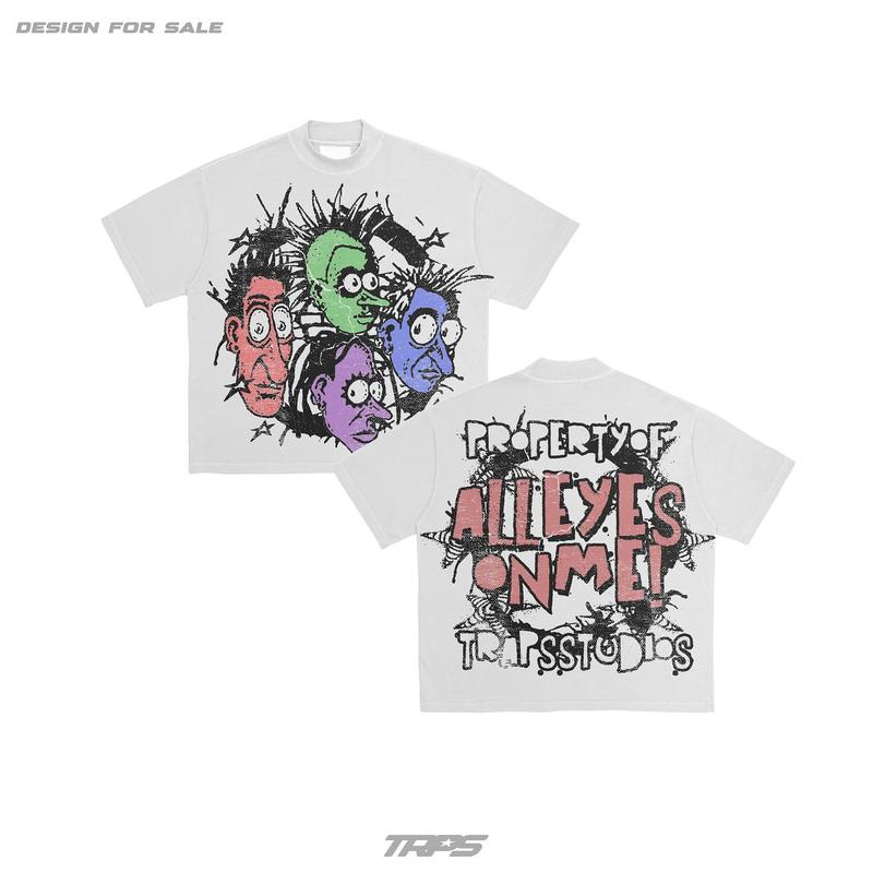 Y2K Graphic All Eyes On Me Personalize Printed Tshirt Casual Cotton