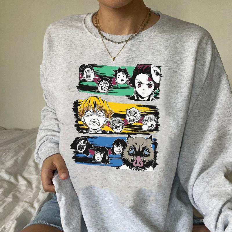 Demon Slayer team Shirt, Tanjiro Zenitsu Inosuke Shirt,Demon Slayer t-shirt, Kimetsu no Yaiba Shirt, Anime sweatshirt hoodie, Anime lover t-shirt Mens