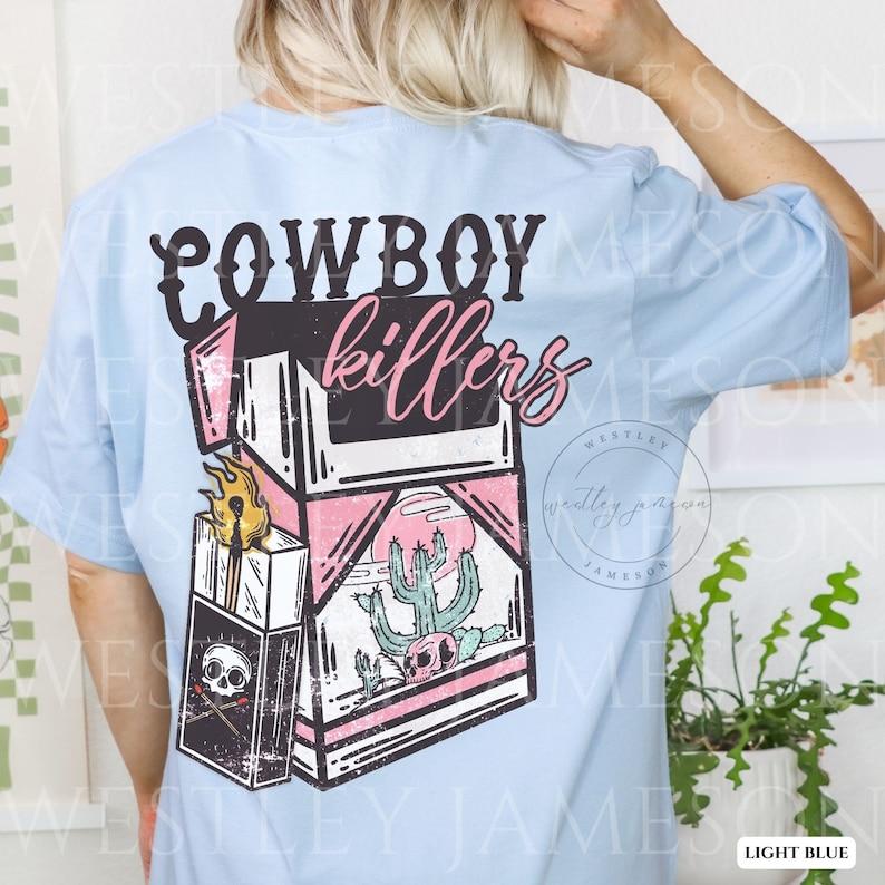 Vintage Inspired Shirt, Cowboy Killers, Western Tee, Cowboy Skull Tee, Western Graphic Tee, Cowgirl  T-shirt, sweater and Hoodie 2 sides