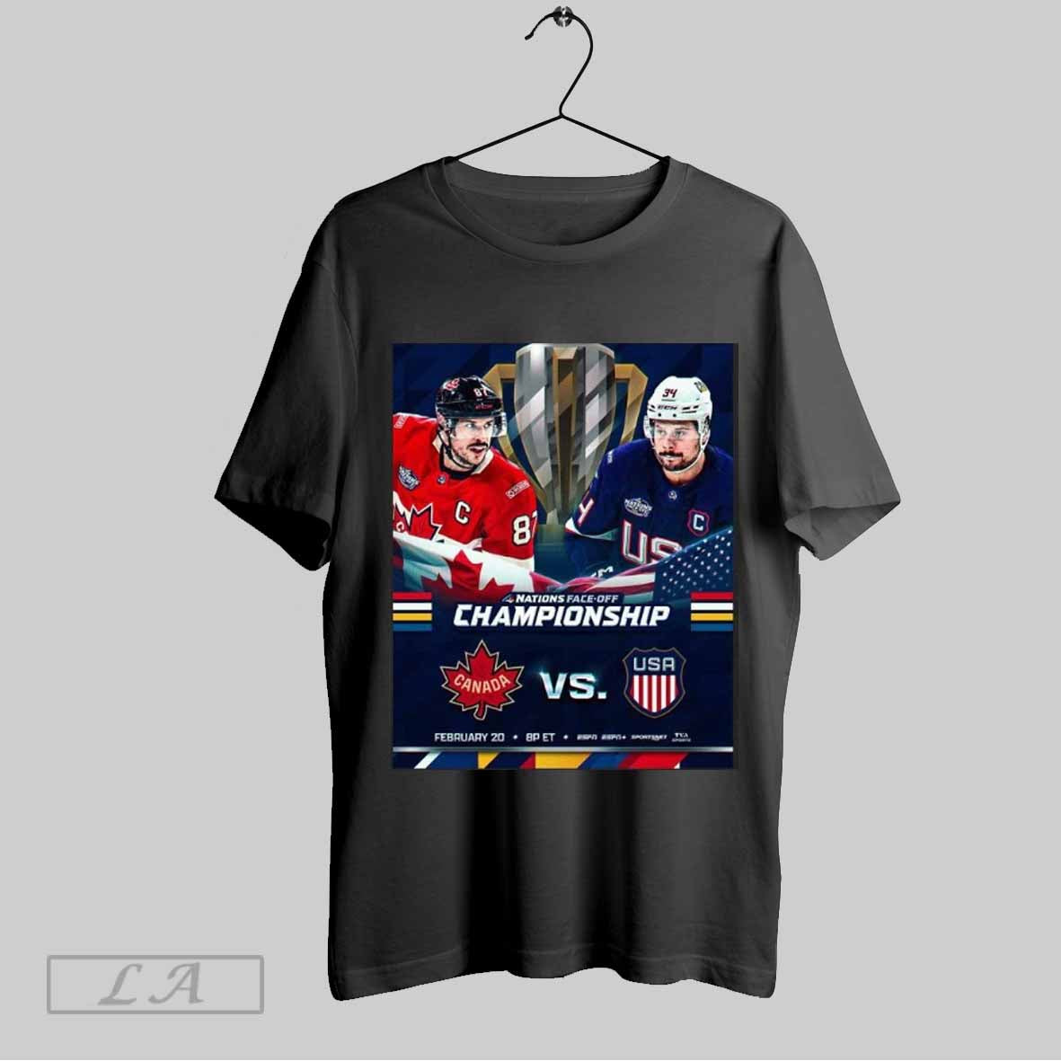 Top Canada Vs Usa 2025 4 Nations Face Off Championship Game T Shirt