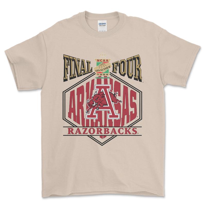1994 NCAA Final Four Arkansas Championship T-Shirt, graphic vintage sports tees for men