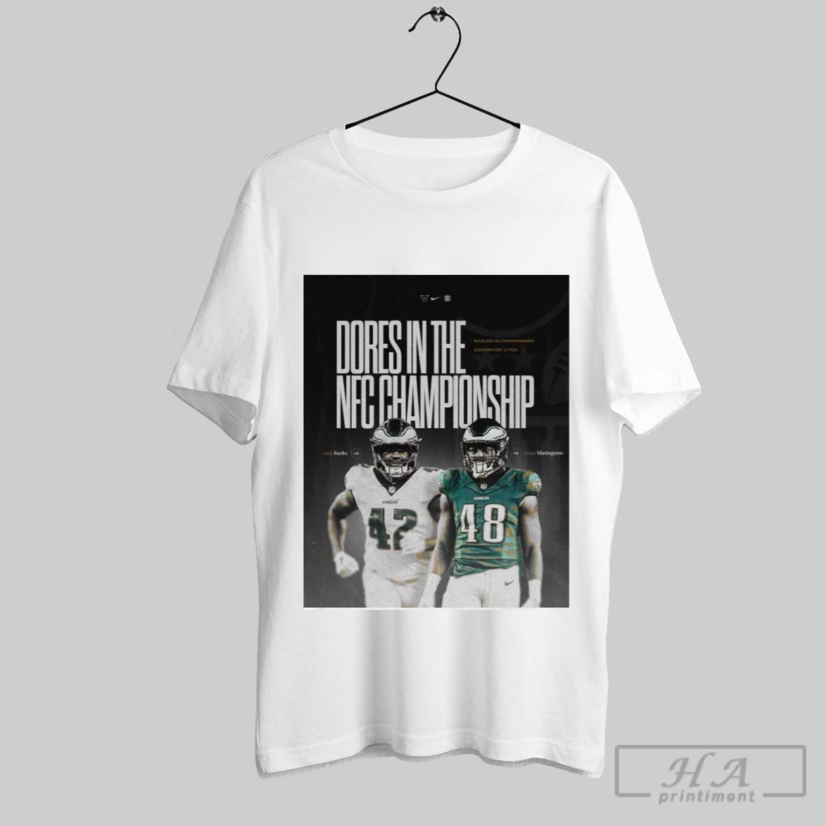 Vanderbilt Football Eagles Vs Commanders Dores In The Nfc Championship Oren Burks Khari Blasingame T Shirt