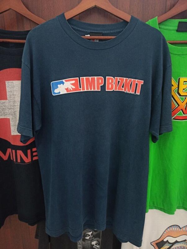 Limp Bizkit Logo Navy Short Sleeve Cotton T-shirt Unisex S-5XL 80S, Limp Bizkit 80S rock tour shirt, music vintage tour, tour band shirt