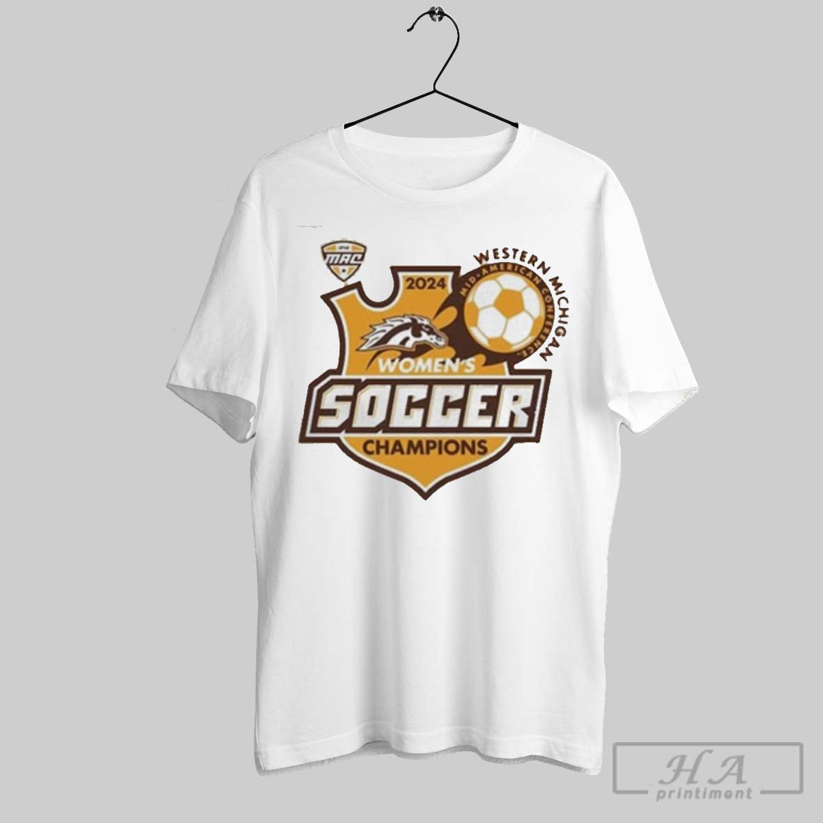 Womens Soccer Champions Western Michigan Broncos Gold 2024 Mac Shirt