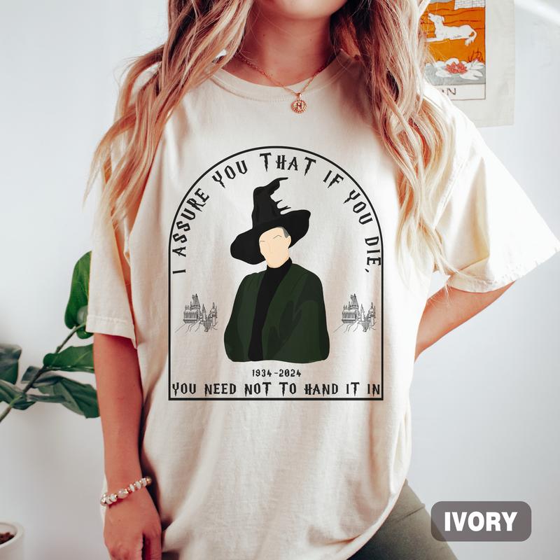Hogwarts Professor McGonagall Memorial Shirt, Maggie Smith, Magic Movie, Halloween Shirt, Spooky Season, Full Sizes Full Colors, Casual Womenswear