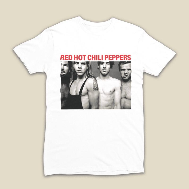 Retro Style 1990 Red Hot Chili Peppers White T-Shirt, Funny T-Shirt, Music Band Shirt, Unisex Cotton Graphic Shirt