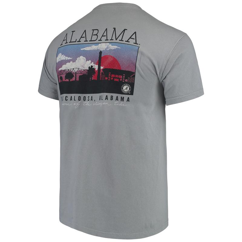 Alabama Crimson Tide Gray Comfort Colors Campus Scenery T-Shirt