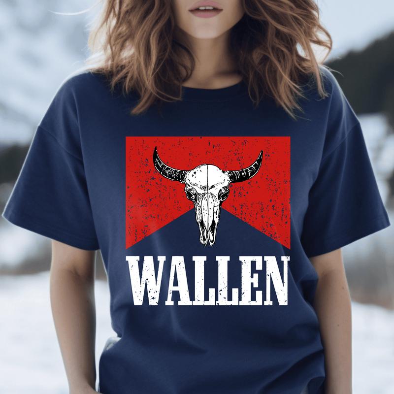 One Night At A Time Wallen Shirt, Wallen Bull Skull Shirt, Cowboy Wallen Merch, Country Music Merch Shirt, Vintage Wallen Merch T-Shirt, Clothing