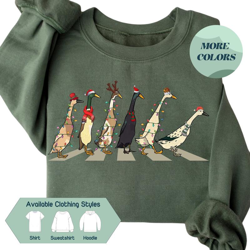 Christmas Ducks Sweatshirt - Funny Duck Sweatshirt for Women, Perfect Gift for Farm Lovers this Holiday Season, Ducks T-shirt, Gift for Family - Trend